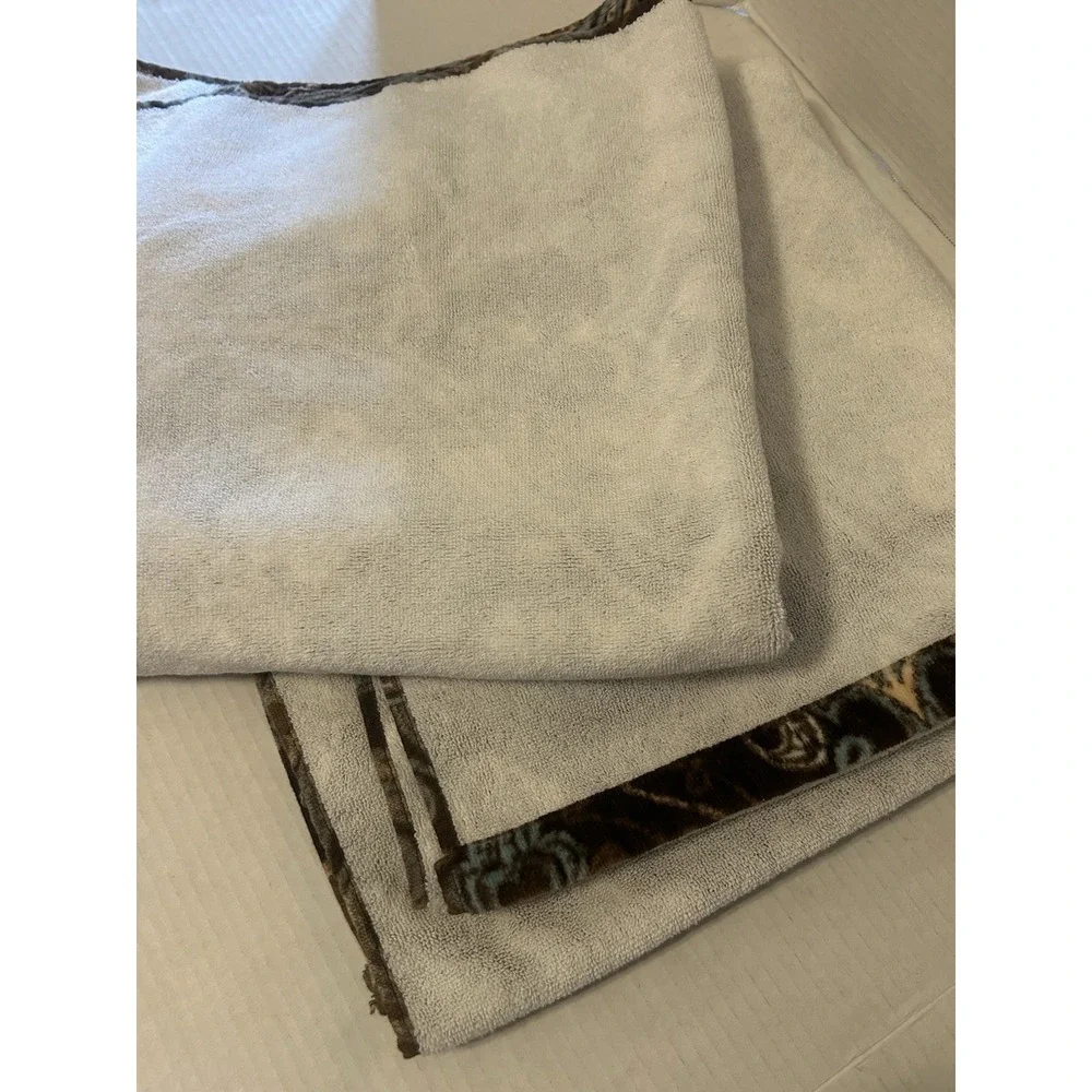 Peri Home Bath Towels Set Of 2 Brown/Teal Cotton 28
